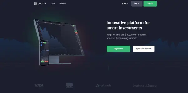 صفحه اصلی وبسایت بروکر کوتکس - معرفی و بررسی کارگزاری Quotex