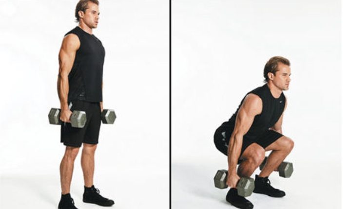 اسکات با دمبل یکی از تمرینات هایپرتروفی